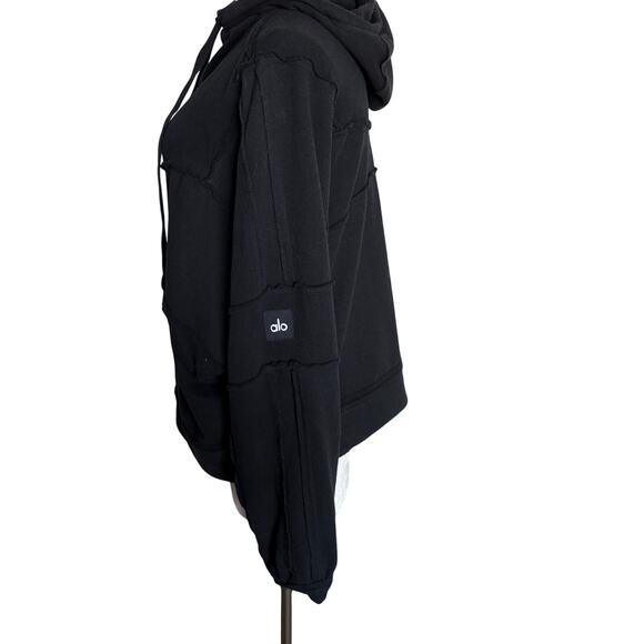 ALO Dimension Funnel Neck Hoodie Med Athlesiure Cozycore Normcore Ballet Grunge - Picture 5 of 11